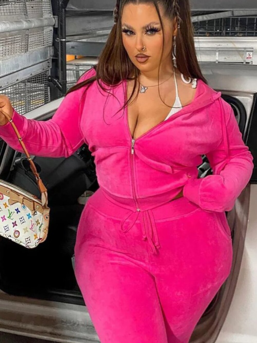 VELOUR 2-PIECE SWEAT SUIT - FASHION NOVA NWT
